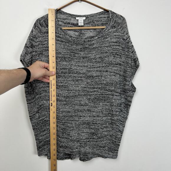 J. Jill Pure Jill Size XS Pet. Cap Sleeve Linen Blend Sweater Gray Lagenlook - Picture 5 of 6